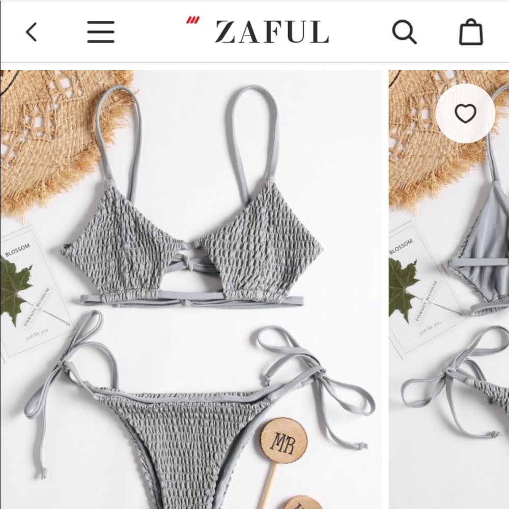 Zaful Light Grey Two piece Size Large